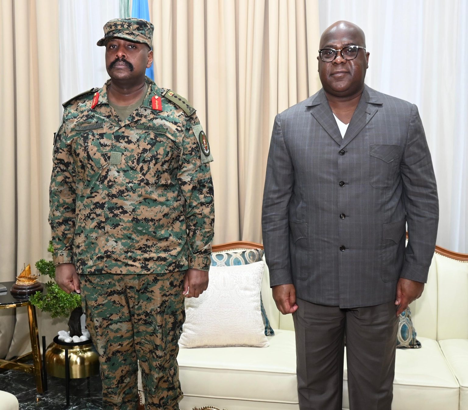 “Ndamwubaha cyane” — Muhoozi ashimangira umubano we na Tshisekedi