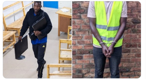 Polisi yafashe umusore wagaragaye mu mashusho yiba mudasobwa 2 muri centre de santé ya Buyoga