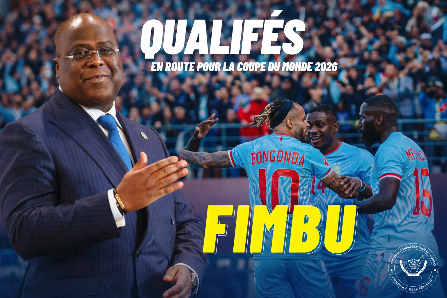 Ubutumwa bwa Tshisekedi nyuma y’uko RDC ibonye itike y’igikombe cy’isi cya 2026