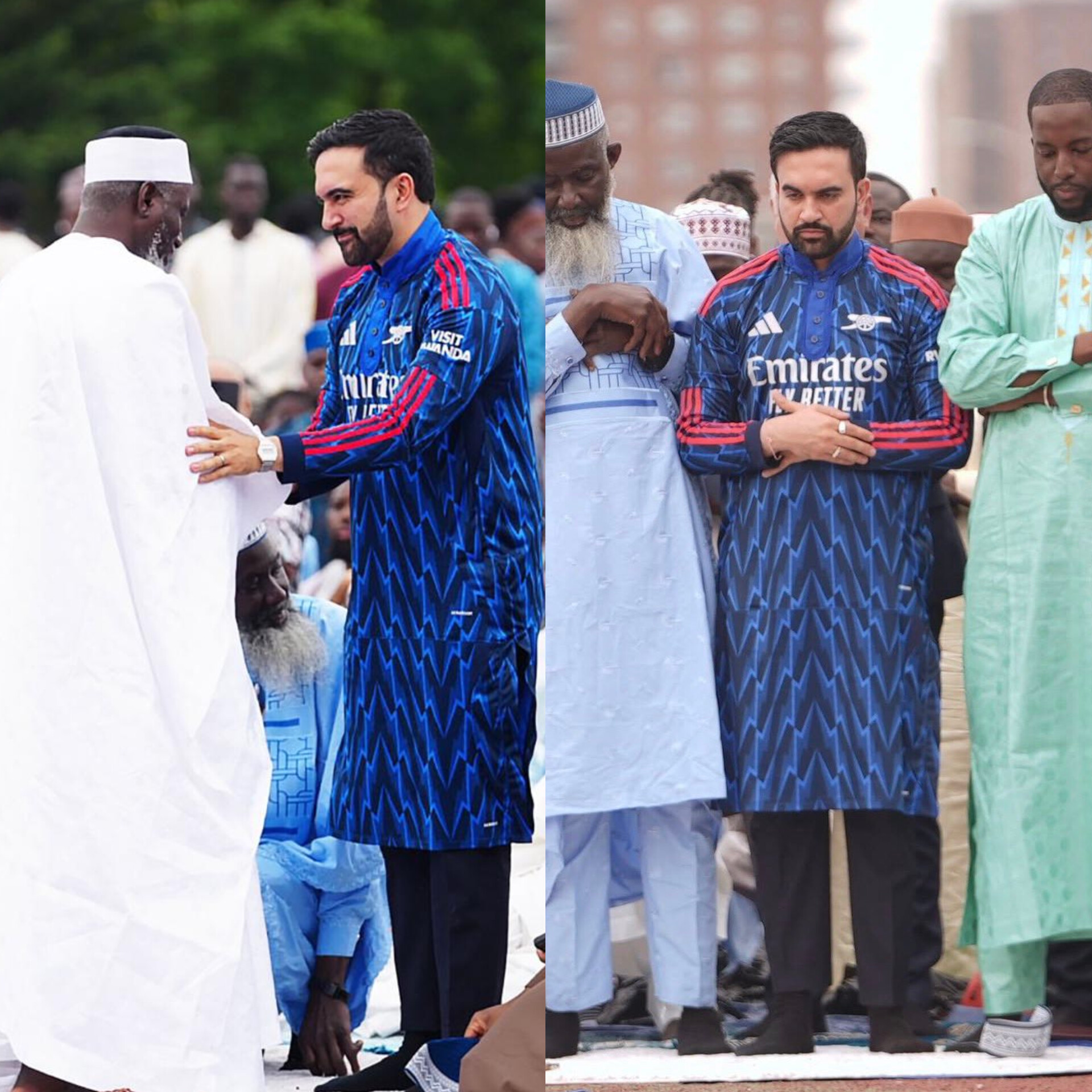 Meya wa New York yitabiriye isengesho rya Eid al-Adha yambaye umwambaro (Jersey) wa Arsenal (Amafoto)