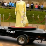 Ikanzu y’akataraboneka y’Anita Among iri mu maboko ya Polisi